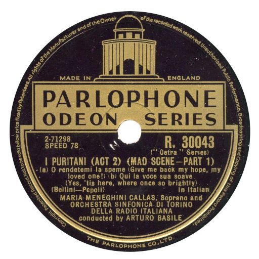 Parlophone R.30043 (UK) Maria Callas (Rainer E. Lotz)